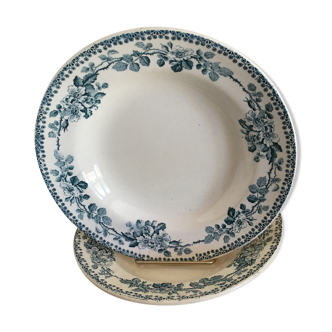 2 hollow plates earthenware st Amand model Guadeloupe