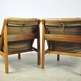 BRUKSBO / vintage Hunter safari easy chairs (2) / Torbjørn Afdal / Norway 1960s