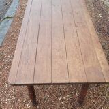 Rustic restaurant bistro table in solid oak, 1900 period - 1m85