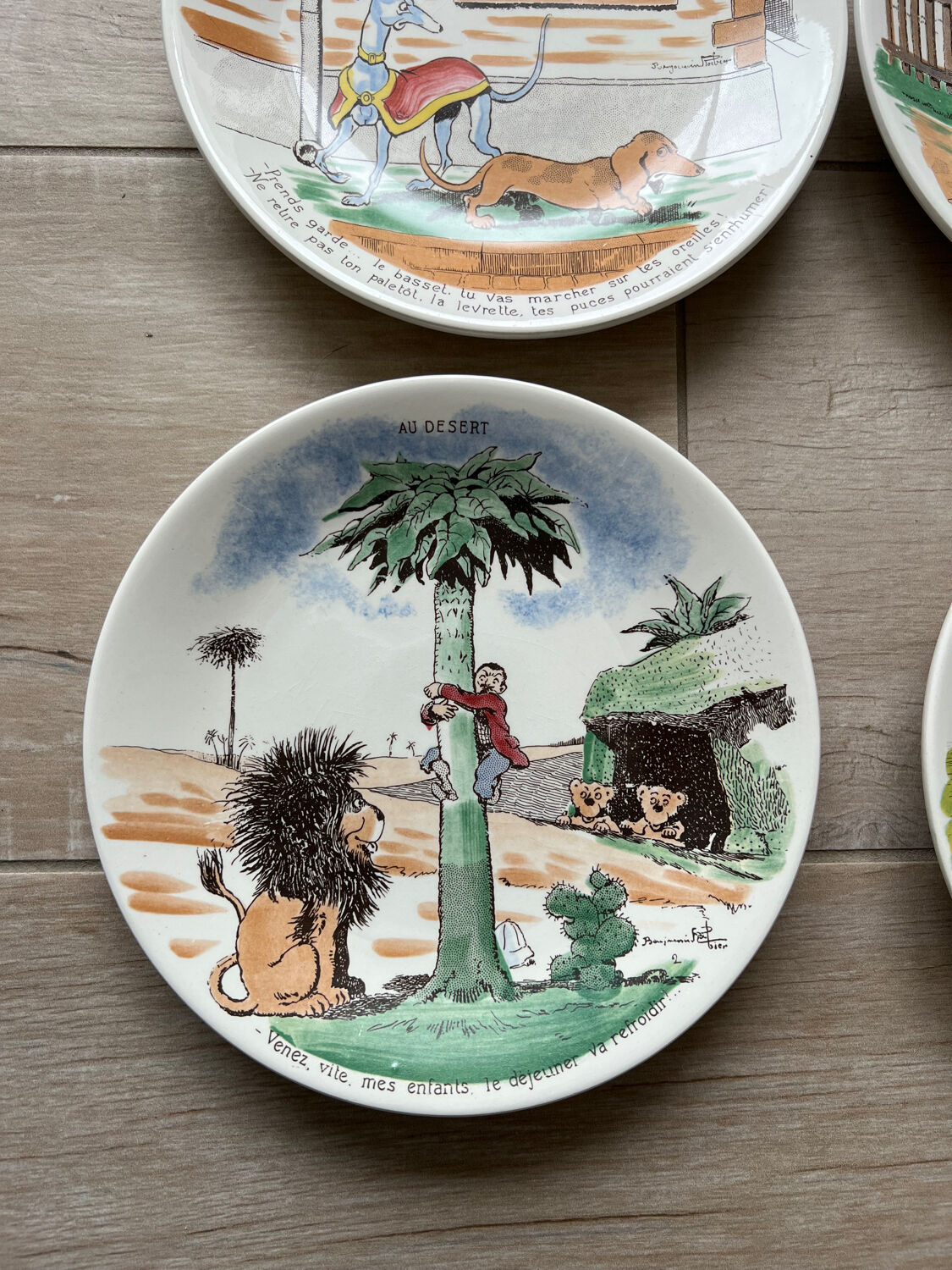 6 Sarreguemines dessert plates