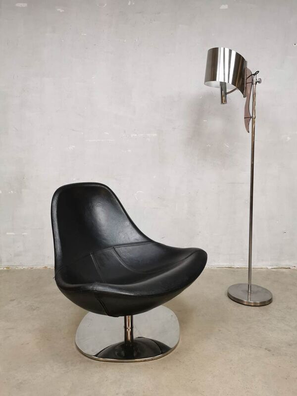 fauteuil Pivotant En cuir noir