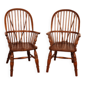 Paire De Fauteuils Windsor Anglais du 19° siècle