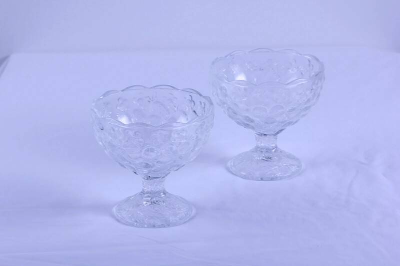 Set of 2 vintage Bohemian crystal ice cream cups