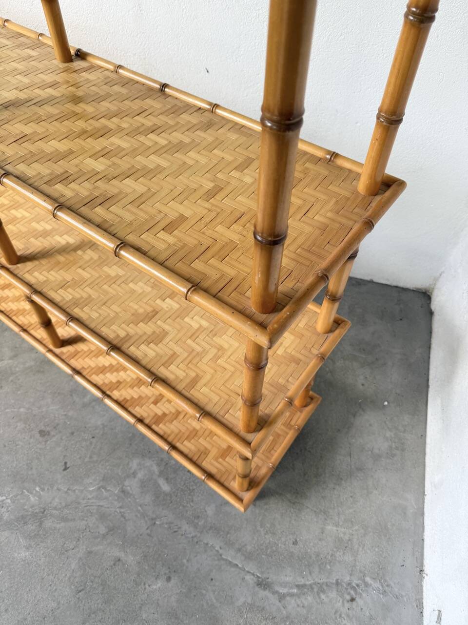 Large rattan shelf 1960