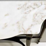 Ebonized Beech Console Table with Portuguese Pink Marble Top, Italy