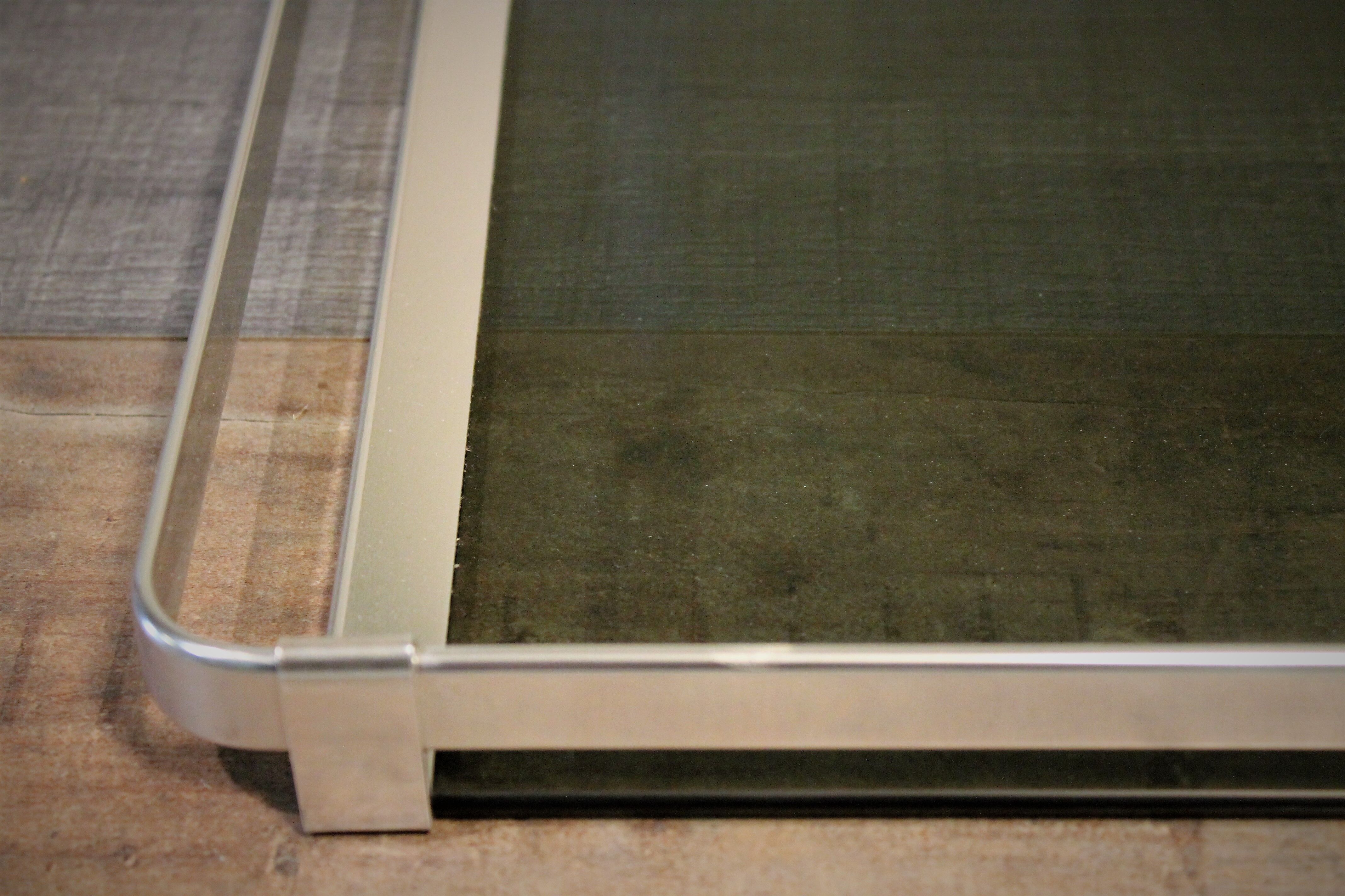 Metal plate & design glass Italian 1970