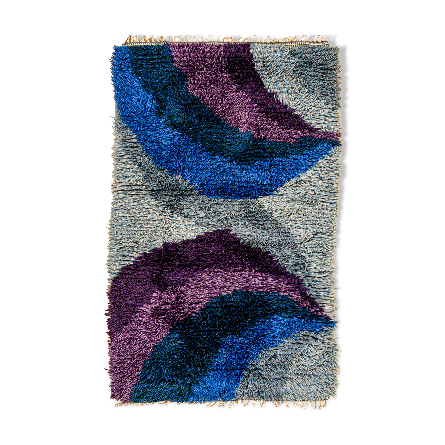 Scandinavian 20th century modern rya rug, 135 X 83 cm