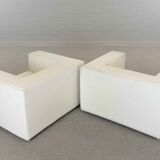 Pair of vintage Throw Away Armchairs by Willie Landels for Zanotta, white Vinyl