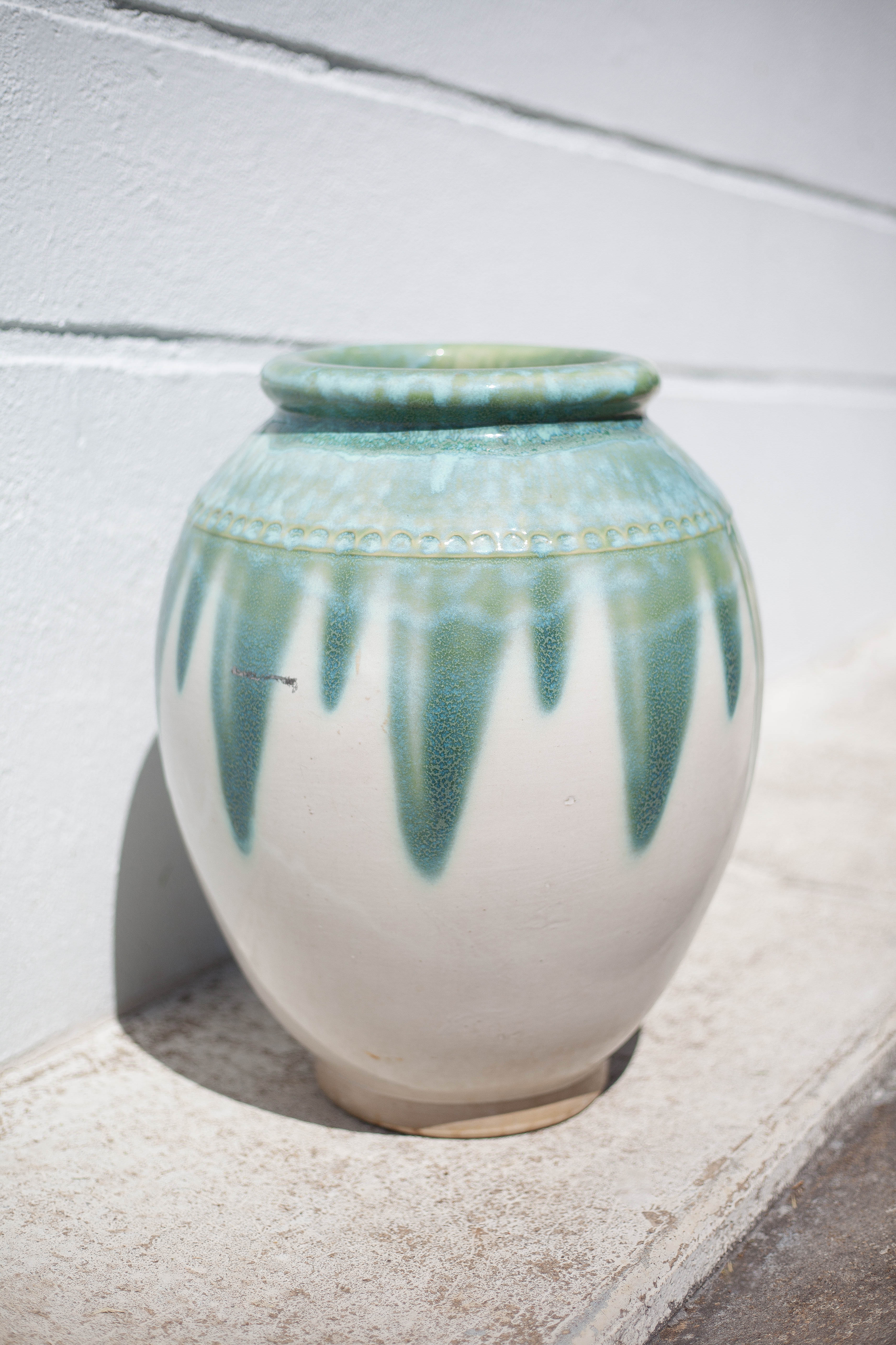 Ceramic pot, jar, glazed planter, vintage pot cover, decoration