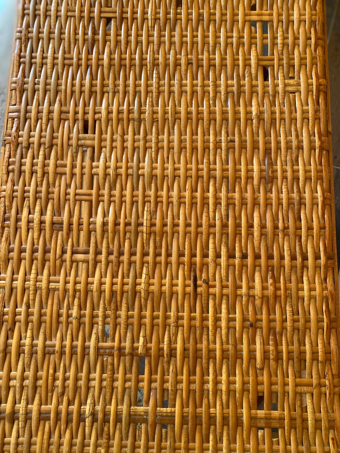 Small vintage rattan table