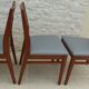 Set of 6 cherry wood style chairs with gray imitation leather seat