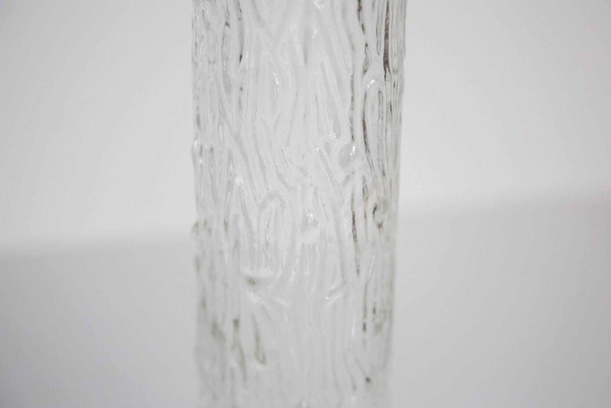Vintage mid-century transparent Oberglass vase, rock crystal, Austria, 1970s.