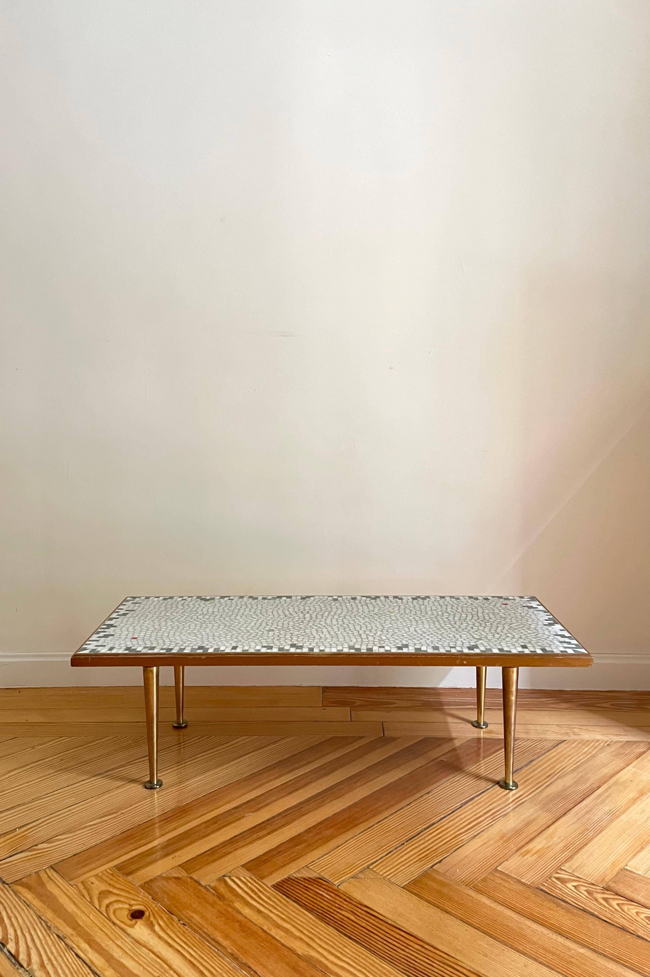 Berthold Müller Mosaic and Brass Table