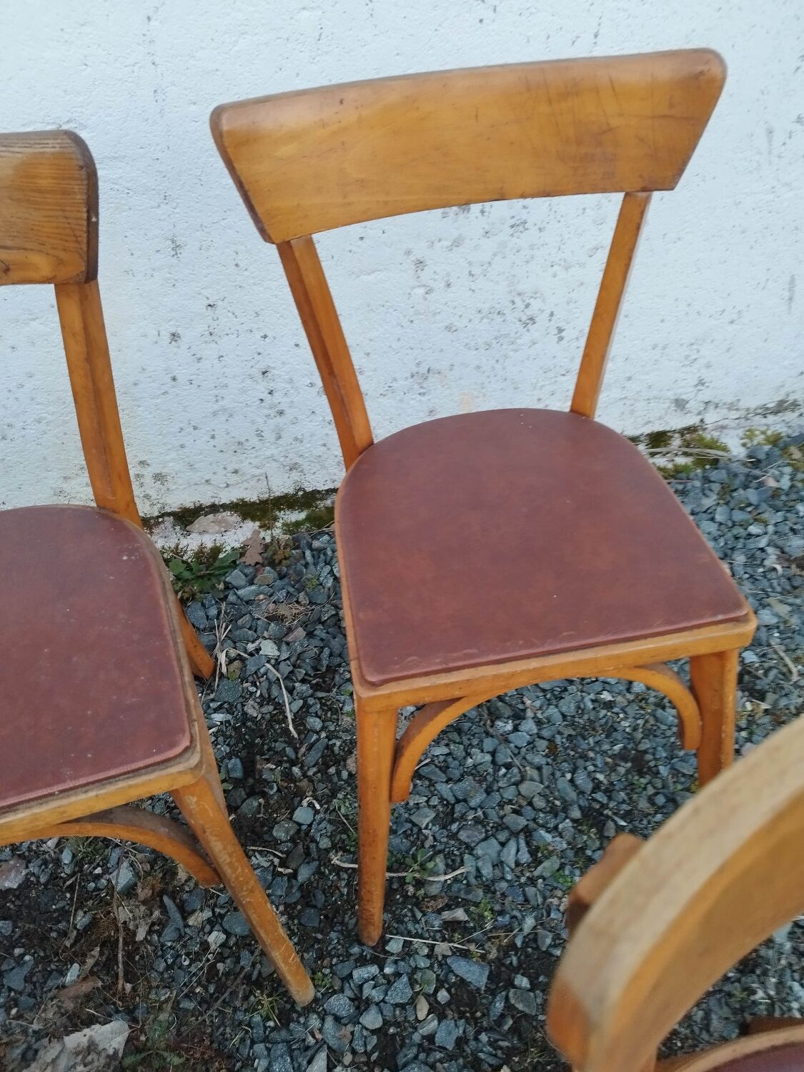 Set of  8 chairs bistro bar kitchen wood