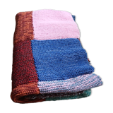 Plaid patchwork hand-knitted