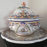 Tureen and its earthenware support from Desvres Geo Martel
