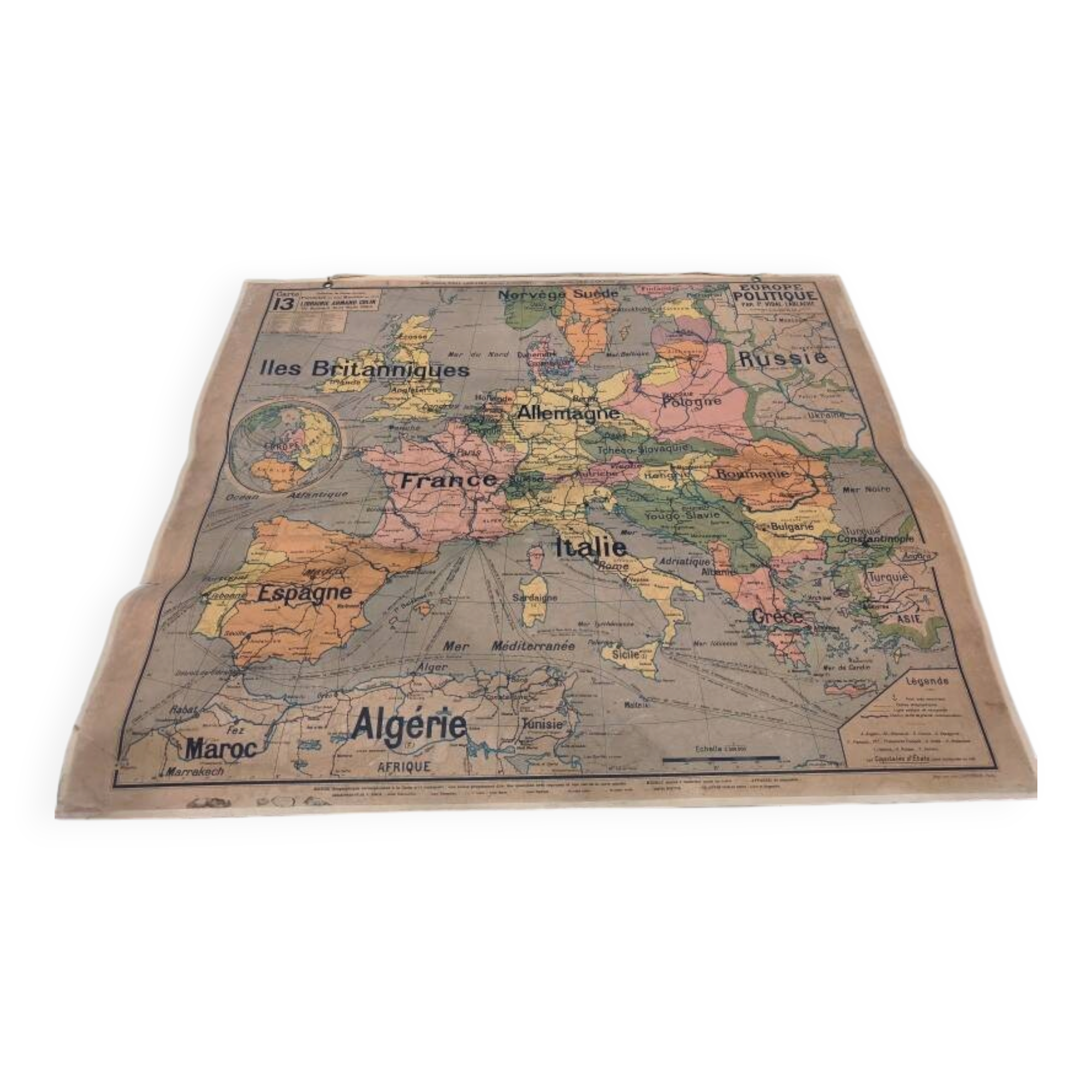 World map by P. Vidal de la Blache