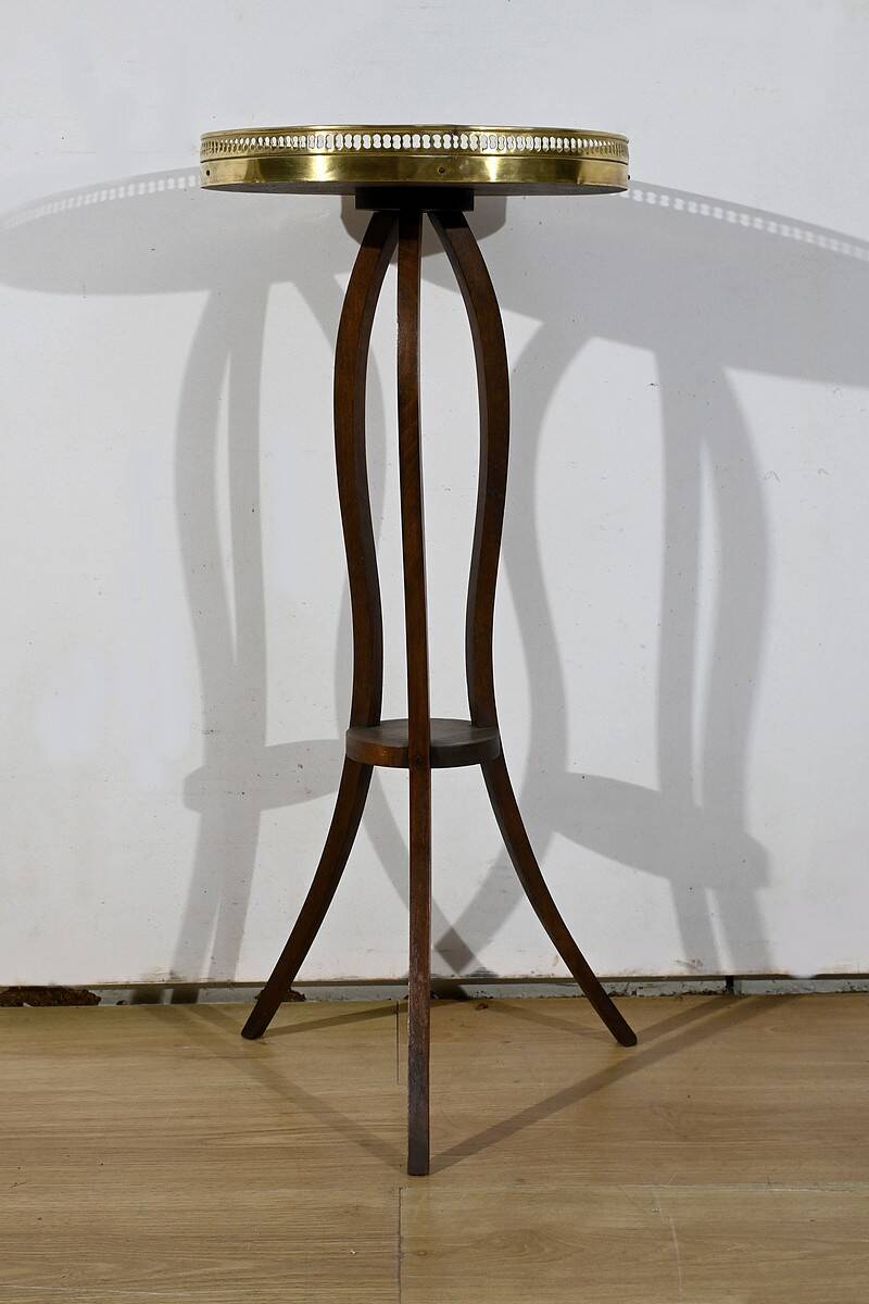Small Mahogany Pedestal Table, Louis XVI Style – 1900