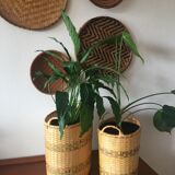 Wicker basket duo
