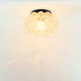 Large Mid-Century Amber Bubble Glass Ceiling Lig by H. Tynell for Limburg