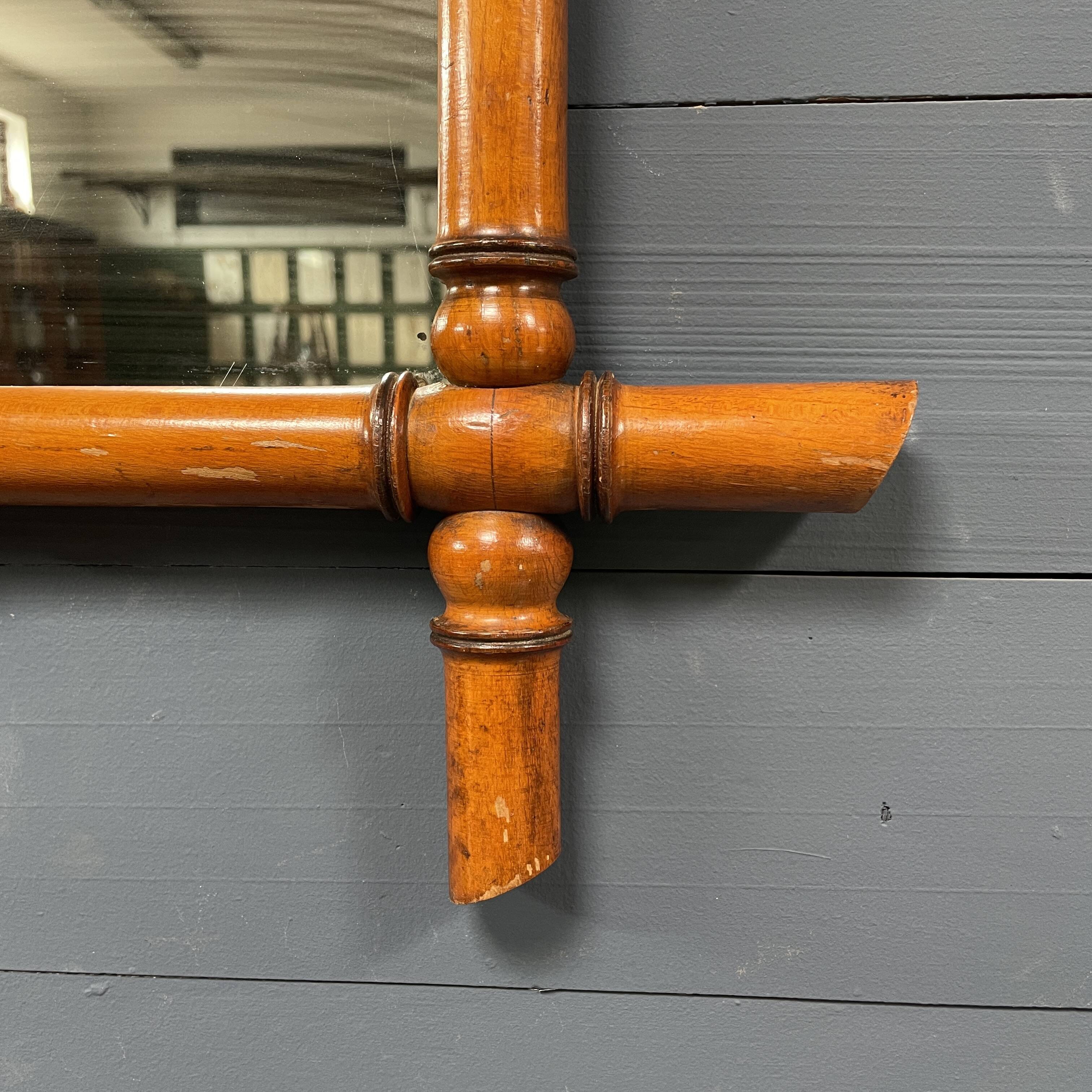 Antique faux bamboo mirror from France