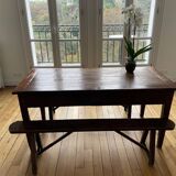 Table de ferme et ses deux bancs