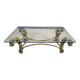 Table basse tulipe en laiton vintage, années 1970
