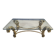 Table basse tulipe en laiton vintage, années 1970