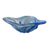Large light blue Murano fruit bowl