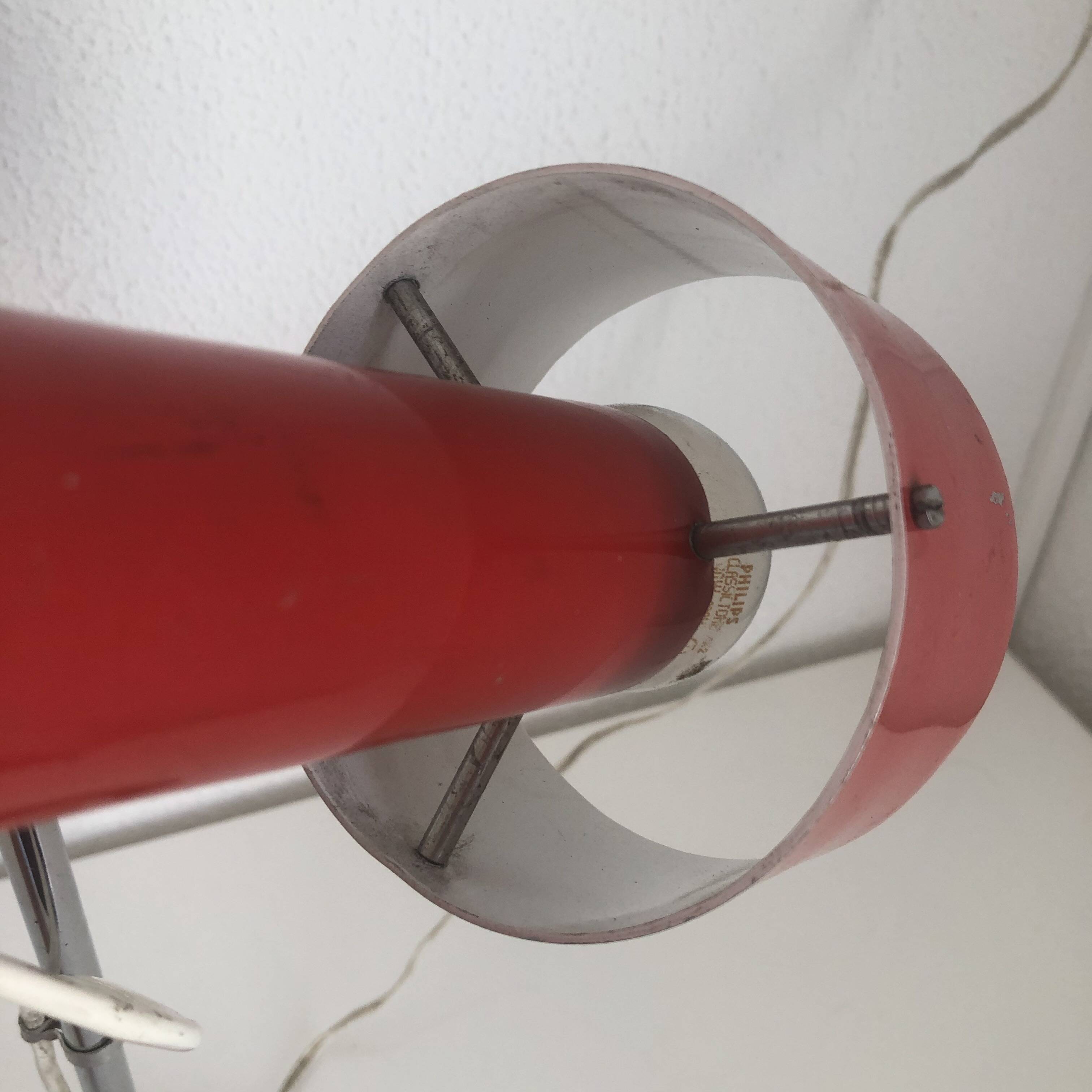 Vintage 1960 Monteuse Delmas devil red lamp - 44 cm