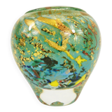 Blown Glass Vase with Gold Inclusion Jc Novaro (Biot)