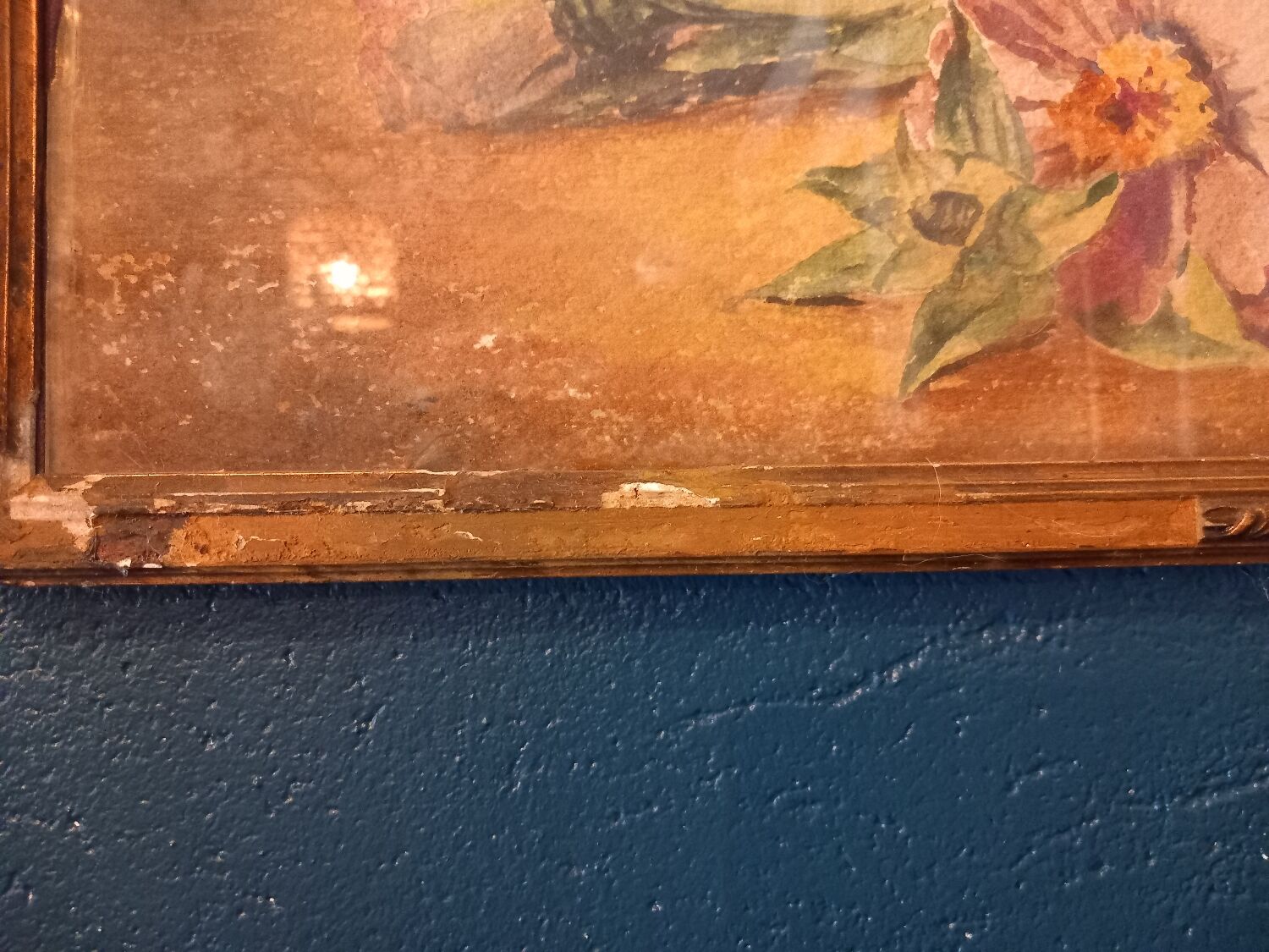 Nature painting with bouquet of flowers