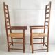 Pair of straw armchairs early twentieth vintage