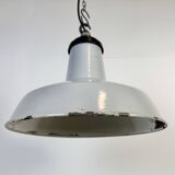 Industrial Grey Enamel Factory Pendant Lamp, 1960s