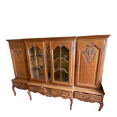 Large antique oak carved display cabinet – Louis style