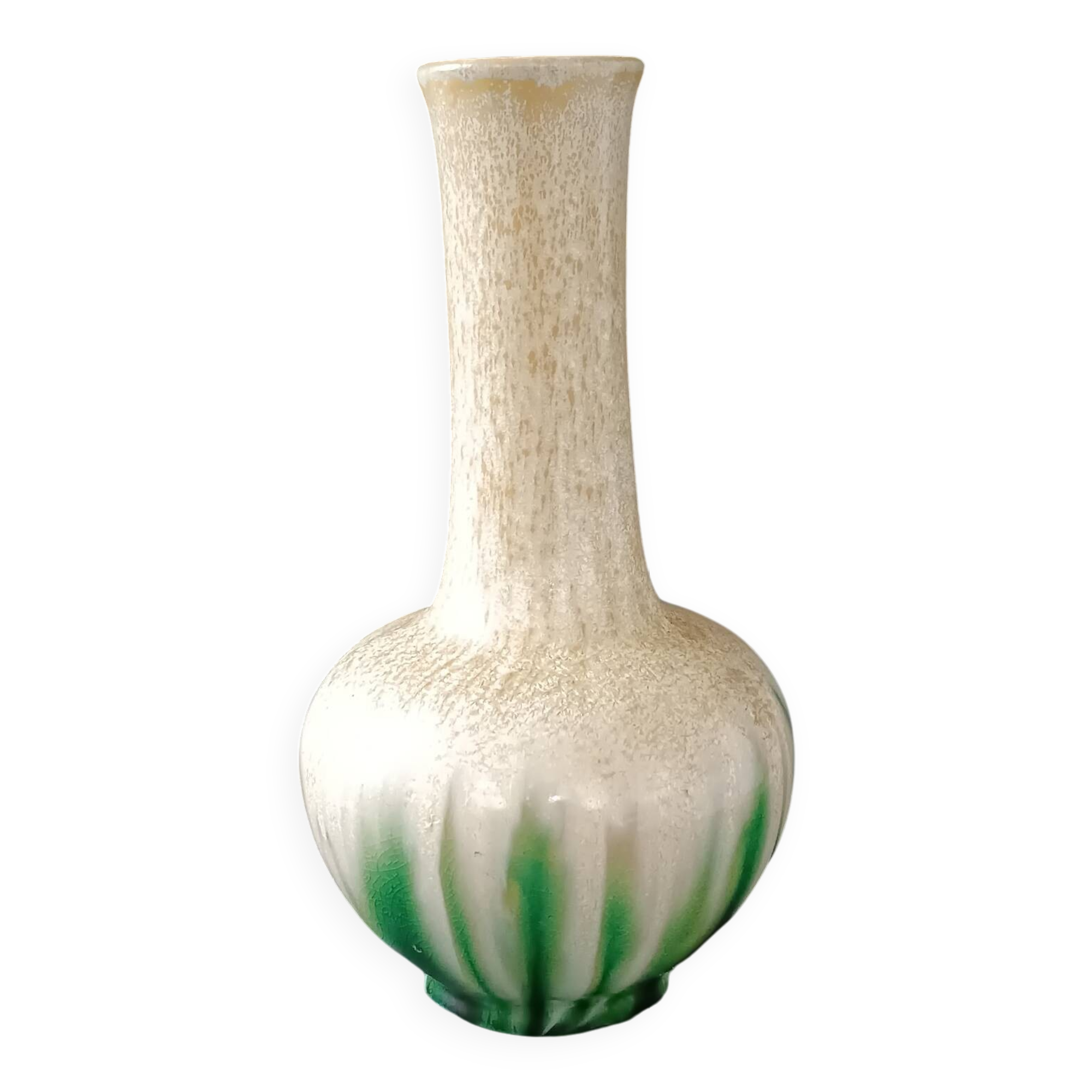 Art Nouveau stoneware vase with crystallization