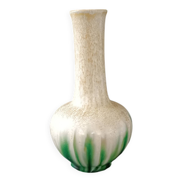 Art Nouveau stoneware vase with crystallization