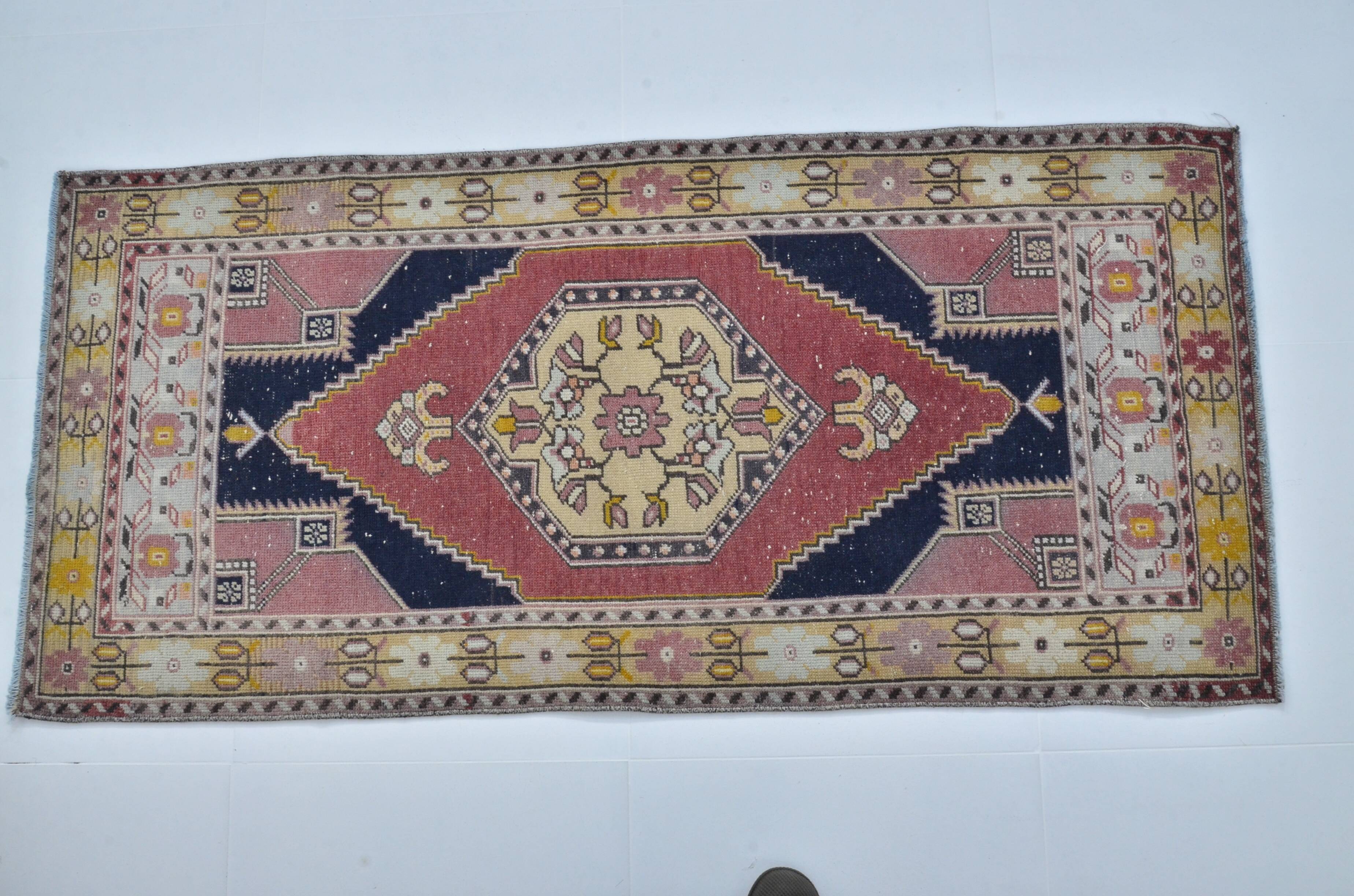 Vintage Turkish Small Floral Carpet sku 3281