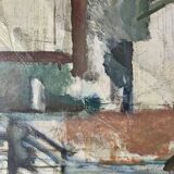 Vintage oil on canvas by S.Ekengren Architectural Landscape at Cadaques