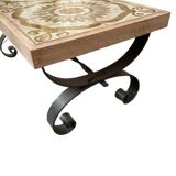 Table basse céramique et fer forgé