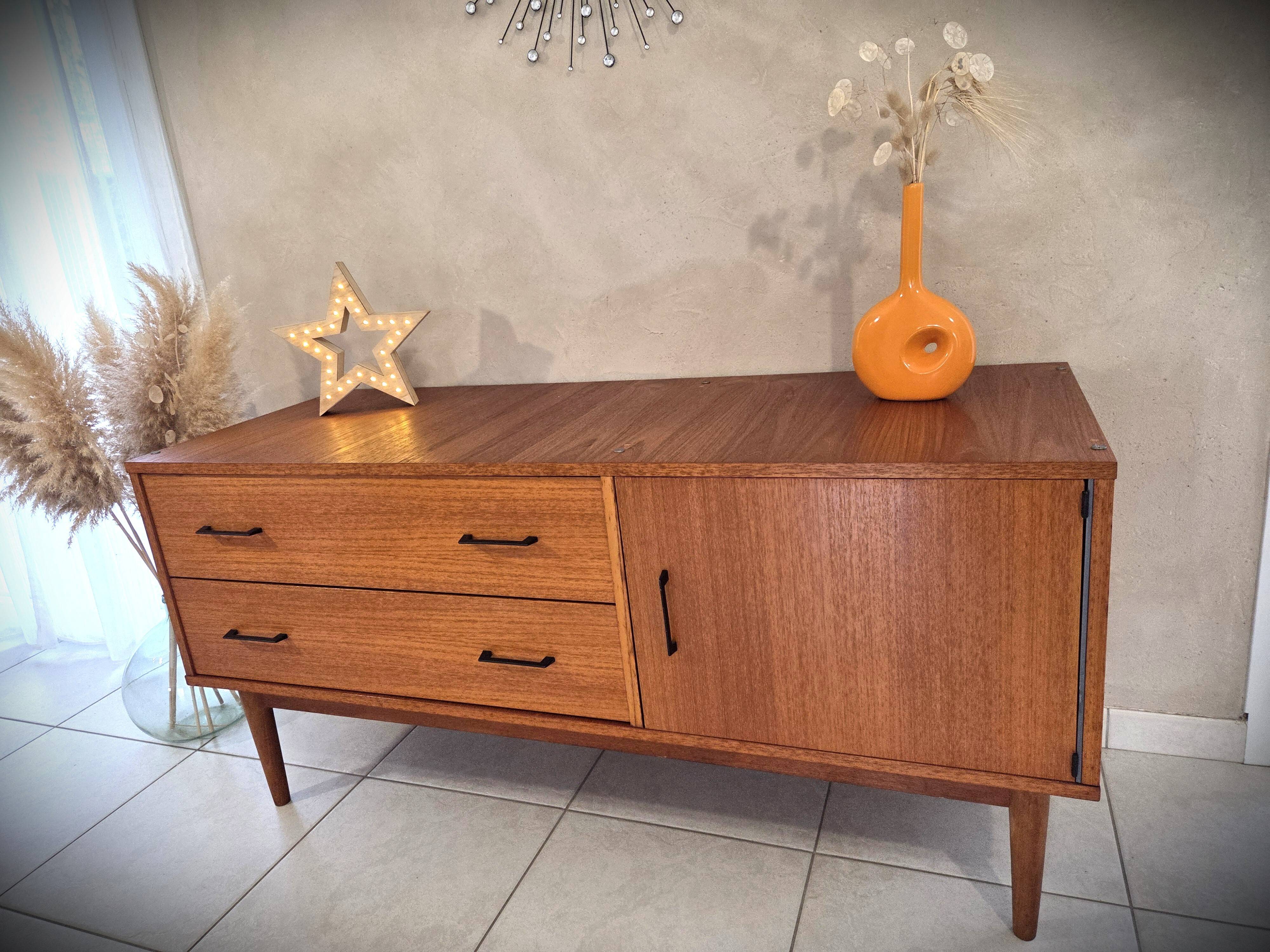 Low Scandinavian design sideboard in teak