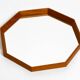 Very nice 1960s octagonal teak wall mirror | 45cm