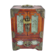 Chinese wooden jewelry box adorned with jade plates