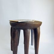 Grand Tabouret Nupe 8 pieds 50 cm– Sculpture tribale en bois massif, pièce