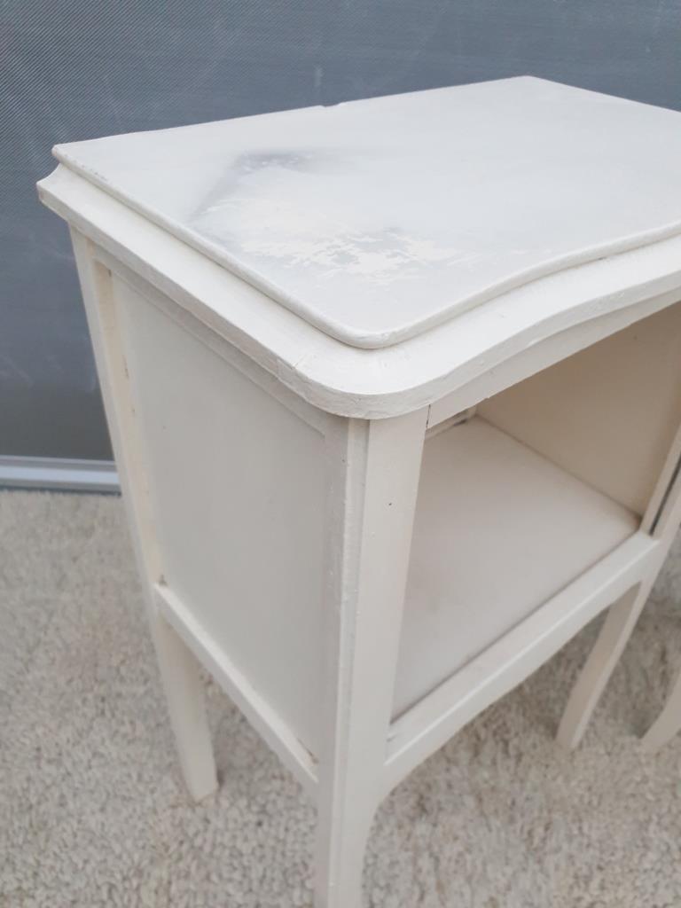 Pair of white vintage bedside tables