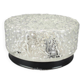 Mid-century recessed ceiling light with bubbled glass, Czechoslovakia, 1960s.