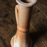 Marbled stoneware candlestick with vintage handle