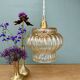 Vintage amber glass globe pendant light