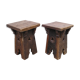 Pair of ancient Gothic stools