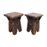 Pair of ancient Gothic stools